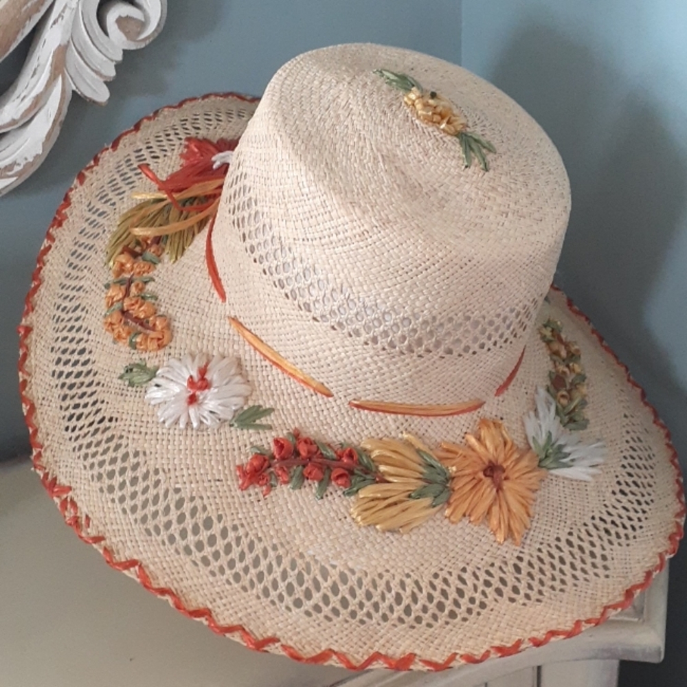 & Floppy large brimmed raffia beach sun summer hat